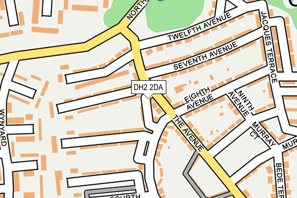 DH2 2DA map - OS OpenMap – Local (Ordnance Survey)