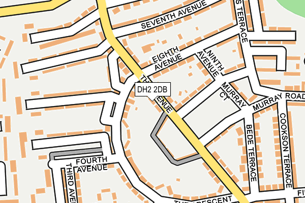 DH2 2DB map - OS OpenMap – Local (Ordnance Survey)