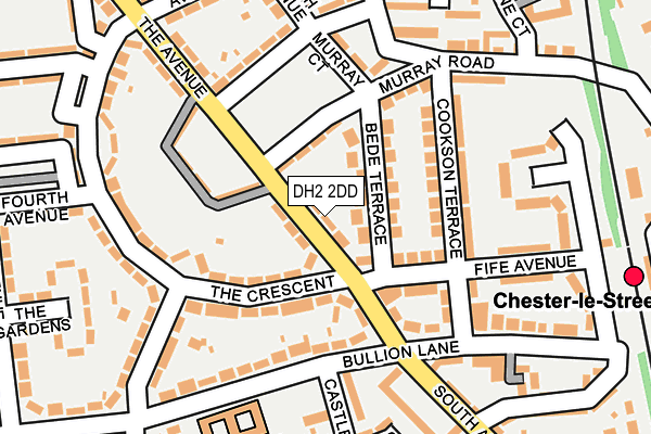 DH2 2DD map - OS OpenMap – Local (Ordnance Survey)