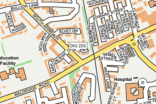 DH2 2DG map - OS OpenMap – Local (Ordnance Survey)