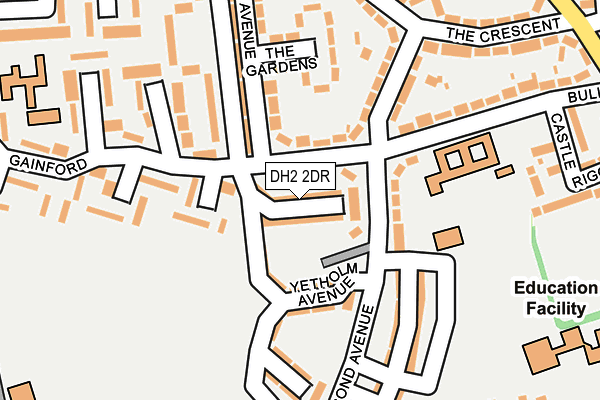 DH2 2DR map - OS OpenMap – Local (Ordnance Survey)