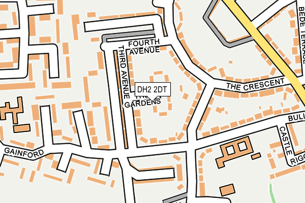 DH2 2DT map - OS OpenMap – Local (Ordnance Survey)