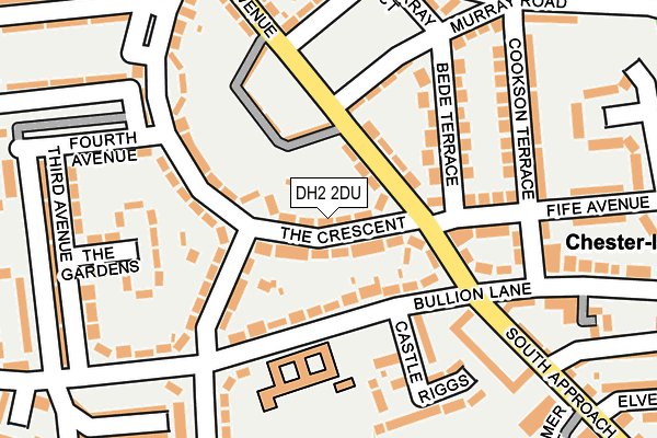 DH2 2DU map - OS OpenMap – Local (Ordnance Survey)