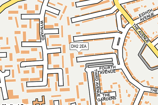 DH2 2EA map - OS OpenMap – Local (Ordnance Survey)