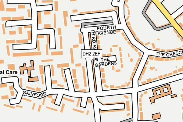 DH2 2EF map - OS OpenMap – Local (Ordnance Survey)