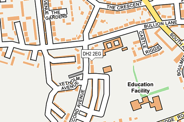 DH2 2EG map - OS OpenMap – Local (Ordnance Survey)