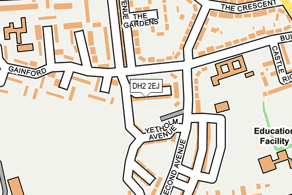 DH2 2EJ map - OS OpenMap – Local (Ordnance Survey)
