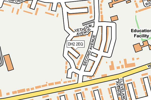 DH2 2EQ map - OS OpenMap – Local (Ordnance Survey)