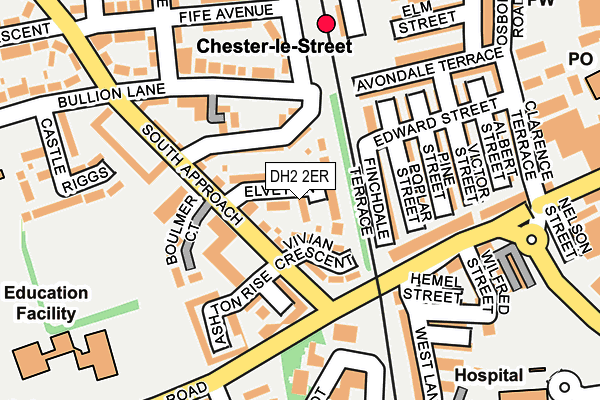 DH2 2ER map - OS OpenMap – Local (Ordnance Survey)