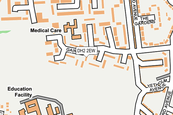 DH2 2EW map - OS OpenMap – Local (Ordnance Survey)