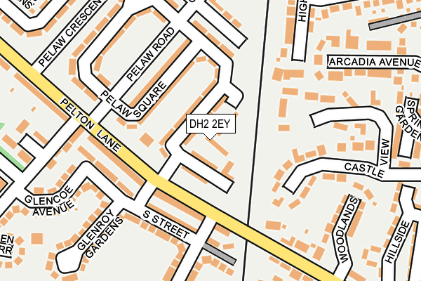 DH2 2EY map - OS OpenMap – Local (Ordnance Survey)