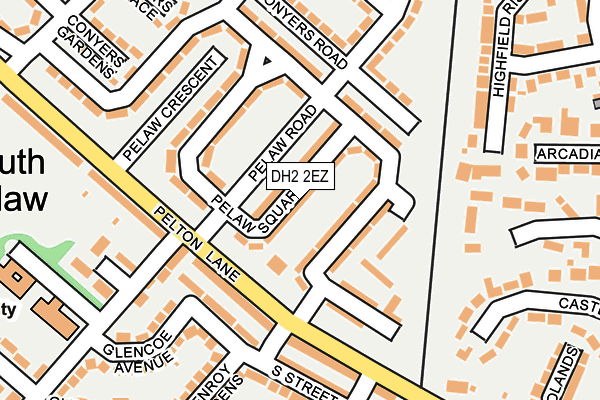 DH2 2EZ map - OS OpenMap – Local (Ordnance Survey)