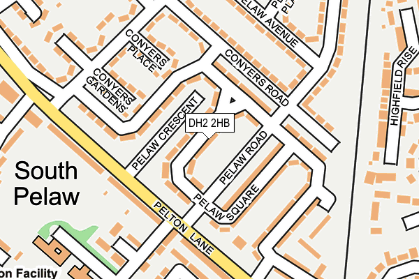 DH2 2HB map - OS OpenMap – Local (Ordnance Survey)