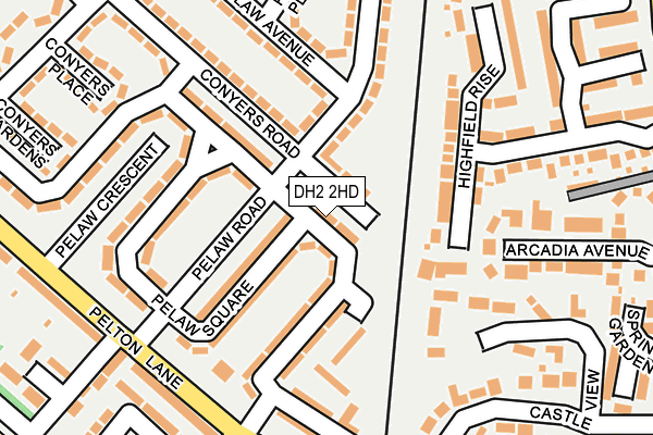 DH2 2HD map - OS OpenMap – Local (Ordnance Survey)