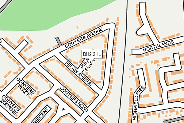 DH2 2HL map - OS OpenMap – Local (Ordnance Survey)