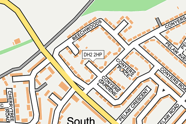 DH2 2HP map - OS OpenMap – Local (Ordnance Survey)