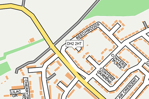 DH2 2HT map - OS OpenMap – Local (Ordnance Survey)