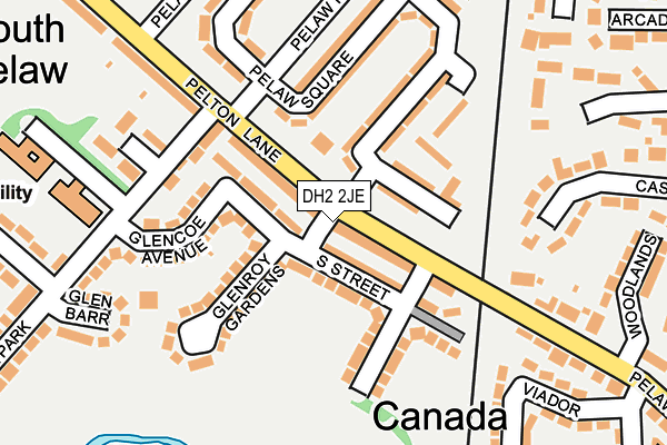 DH2 2JE map - OS OpenMap – Local (Ordnance Survey)