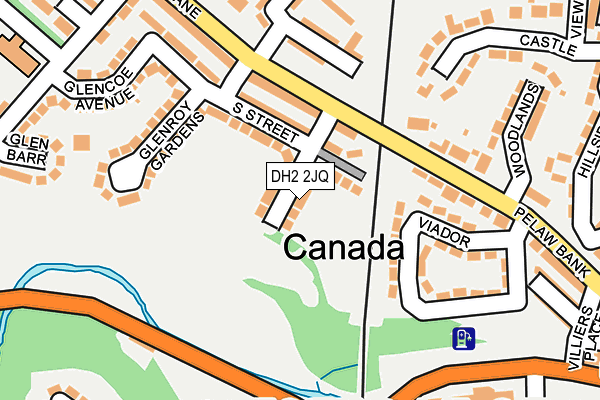 DH2 2JQ map - OS OpenMap – Local (Ordnance Survey)