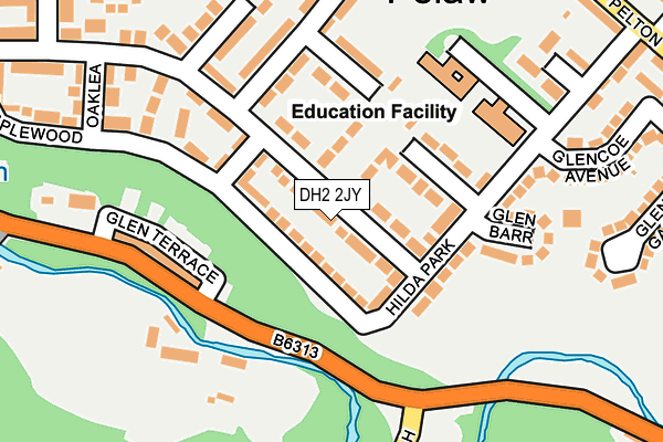 DH2 2JY map - OS OpenMap – Local (Ordnance Survey)
