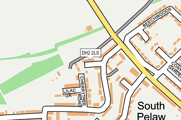 DH2 2LS map - OS OpenMap – Local (Ordnance Survey)