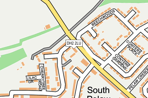 DH2 2LU map - OS OpenMap – Local (Ordnance Survey)