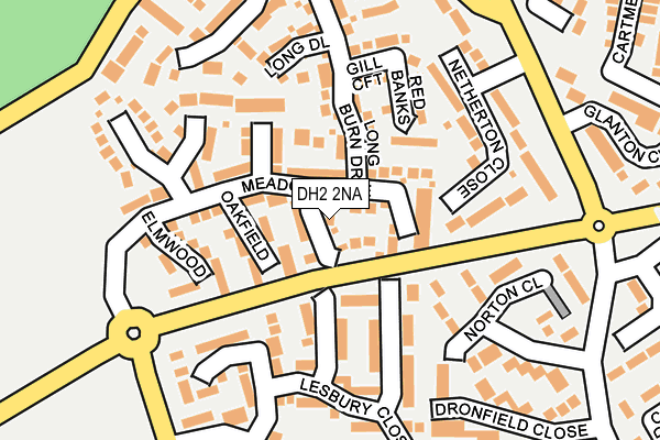 DH2 2NA map - OS OpenMap – Local (Ordnance Survey)