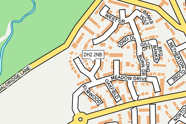 DH2 2NB map - OS OpenMap – Local (Ordnance Survey)