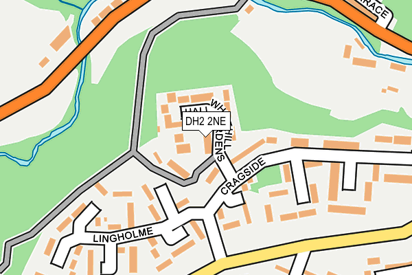 DH2 2NE map - OS OpenMap – Local (Ordnance Survey)