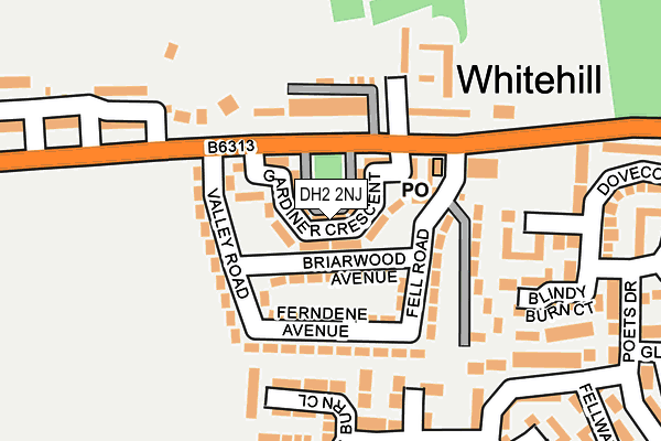 DH2 2NJ map - OS OpenMap – Local (Ordnance Survey)