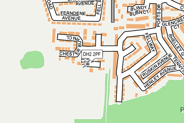 DH2 2PF map - OS OpenMap – Local (Ordnance Survey)