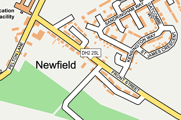 DH2 2SL map - OS OpenMap – Local (Ordnance Survey)