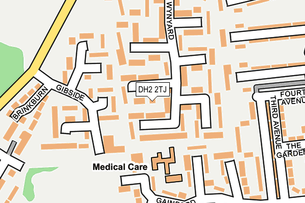 DH2 2TJ map - OS OpenMap – Local (Ordnance Survey)