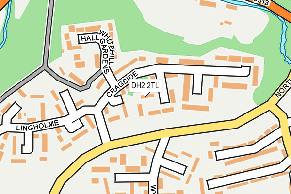 DH2 2TL map - OS OpenMap – Local (Ordnance Survey)