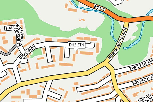 DH2 2TN map - OS OpenMap – Local (Ordnance Survey)