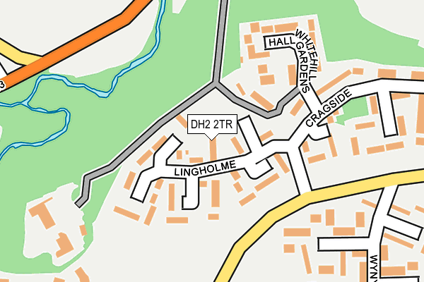 DH2 2TR map - OS OpenMap – Local (Ordnance Survey)
