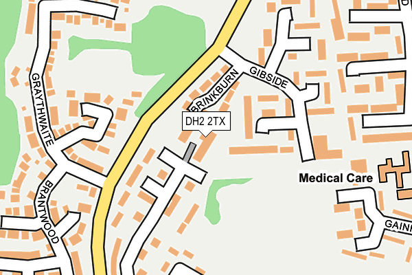 DH2 2TX map - OS OpenMap – Local (Ordnance Survey)