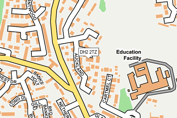 DH2 2TZ map - OS OpenMap – Local (Ordnance Survey)