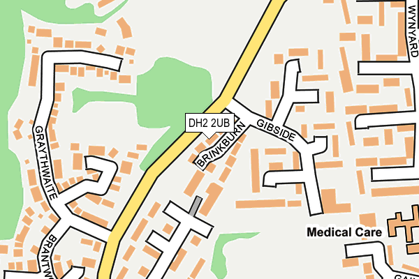 DH2 2UB map - OS OpenMap – Local (Ordnance Survey)