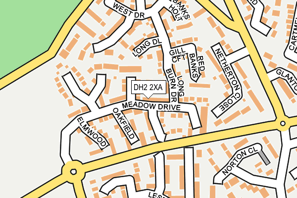 DH2 2XA map - OS OpenMap – Local (Ordnance Survey)