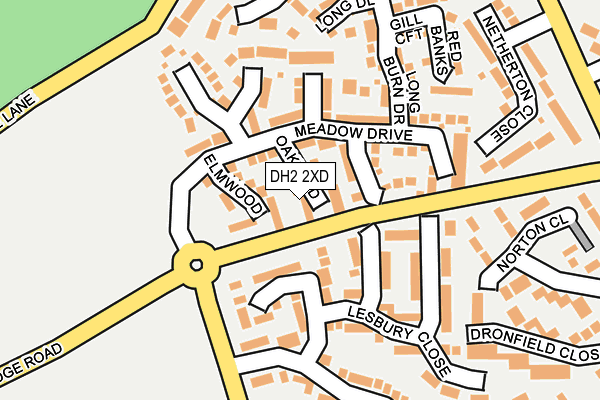 DH2 2XD map - OS OpenMap – Local (Ordnance Survey)