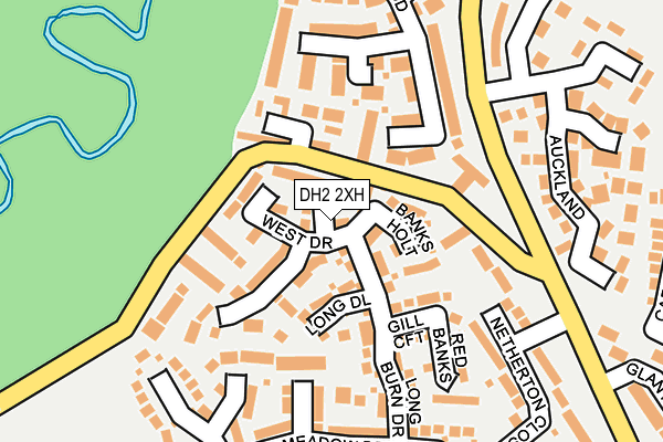 DH2 2XH map - OS OpenMap – Local (Ordnance Survey)