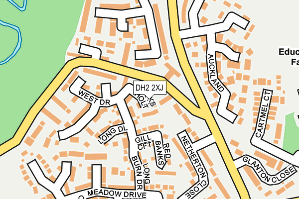DH2 2XJ map - OS OpenMap – Local (Ordnance Survey)