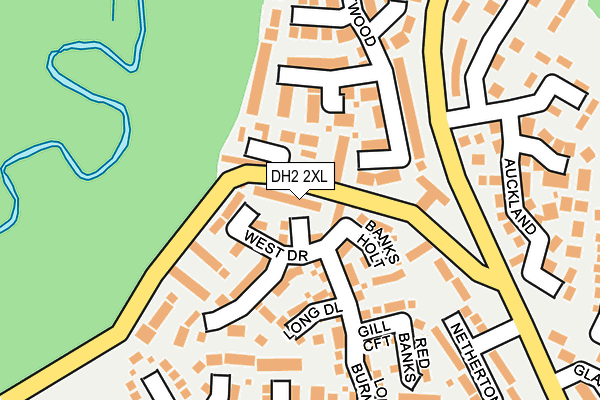 DH2 2XL map - OS OpenMap – Local (Ordnance Survey)