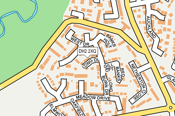 DH2 2XQ map - OS OpenMap – Local (Ordnance Survey)