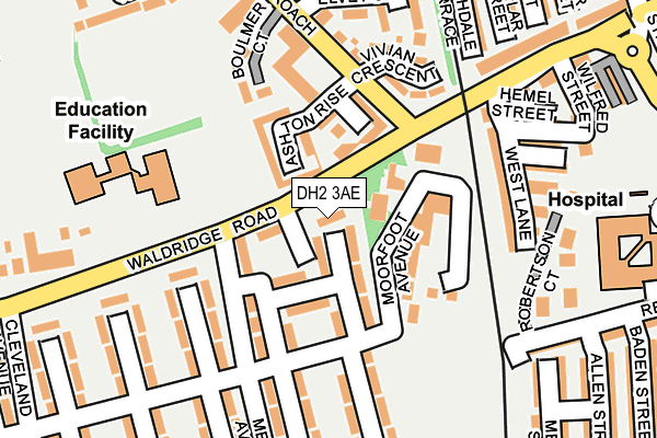 DH2 3AE map - OS OpenMap – Local (Ordnance Survey)