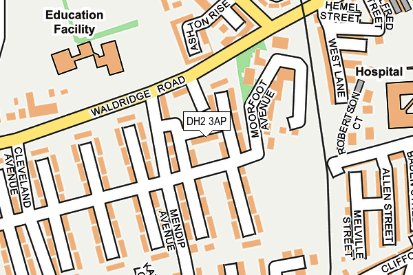 DH2 3AP map - OS OpenMap – Local (Ordnance Survey)