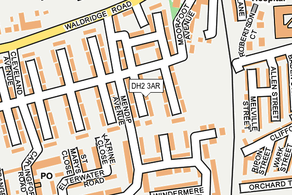 DH2 3AR map - OS OpenMap – Local (Ordnance Survey)