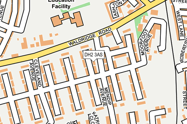 DH2 3AS map - OS OpenMap – Local (Ordnance Survey)