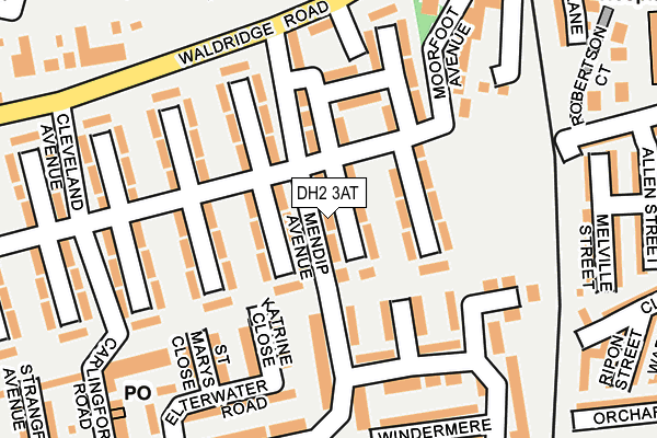 DH2 3AT map - OS OpenMap – Local (Ordnance Survey)
